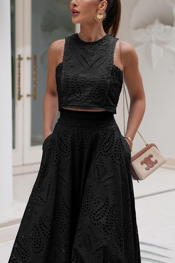 Larissa™ Vezeni Top i Set Maxi Suknje sa Visokim Strukom