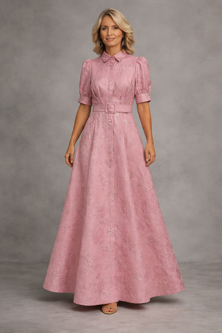 Ruža | Maksimalna Haljina sa Pojasom u Printu