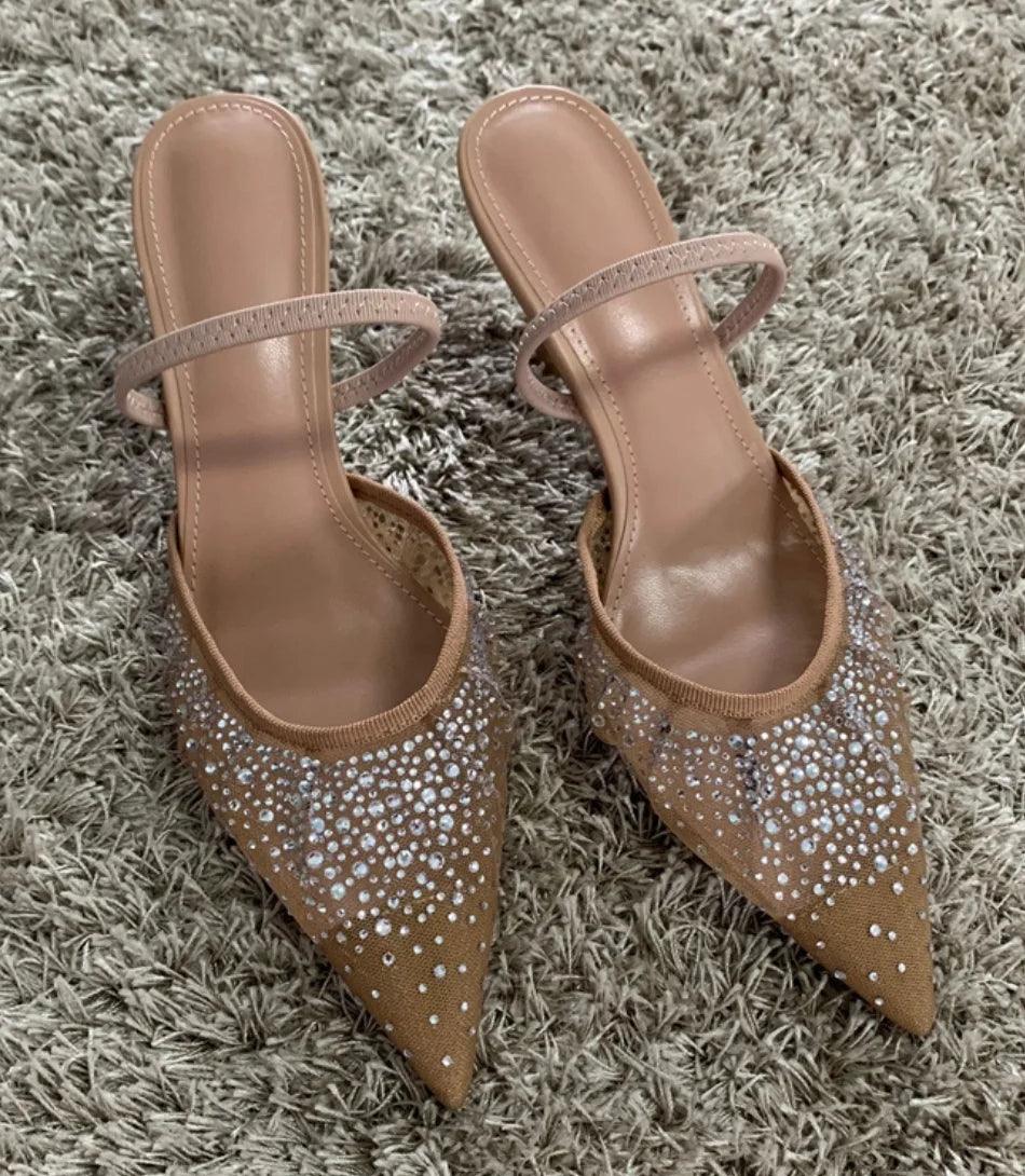 Valentina | Elegantni prozirni scarpin sa dekorativnim kamenčićima