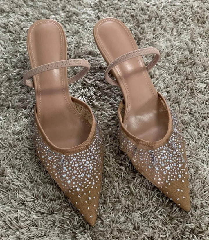 Valentina | Elegantni prozirni scarpin sa dekorativnim kamenčićima