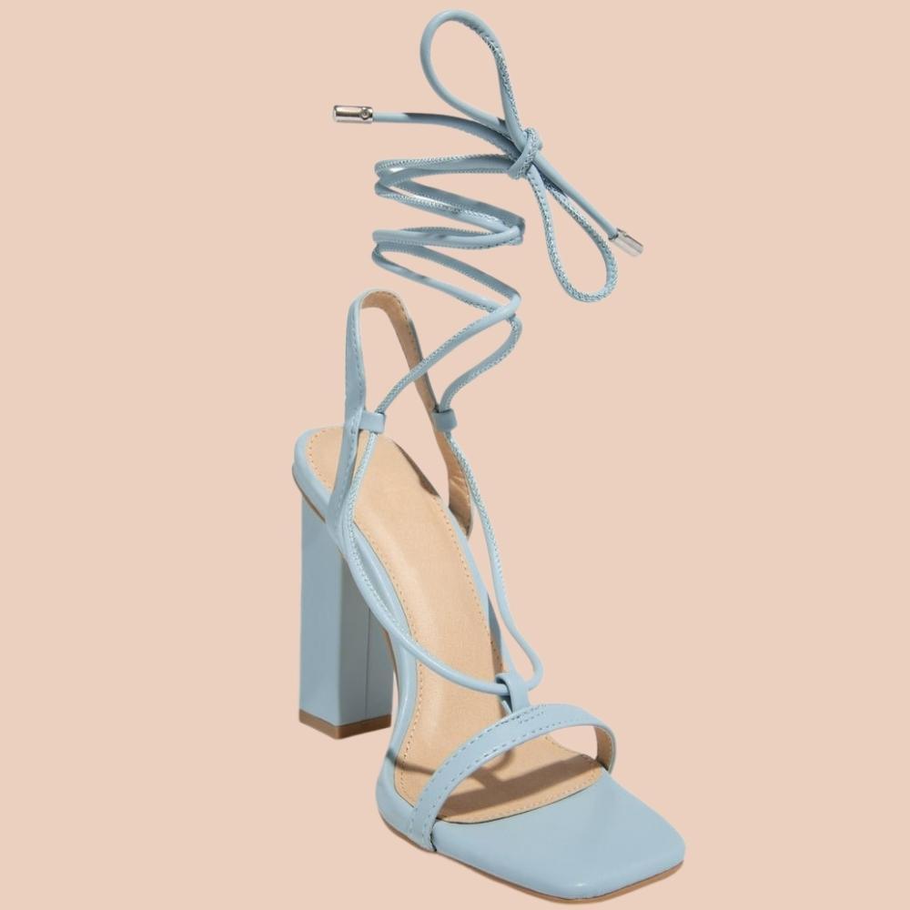 Nina | Sandale sa vezivanjem i debelom petom